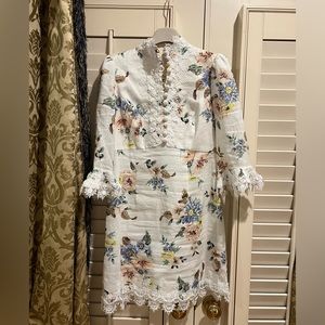 Zimmermann white and floral spring 2024 dress size 1 (US4/6)